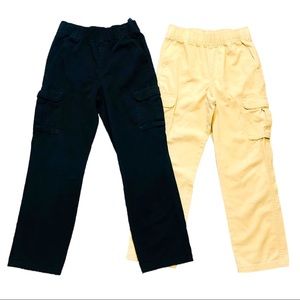 Lot of 2 Children’s Place Black & Tan Cargo Pants Youth Boys 12 Adjustable Waist
